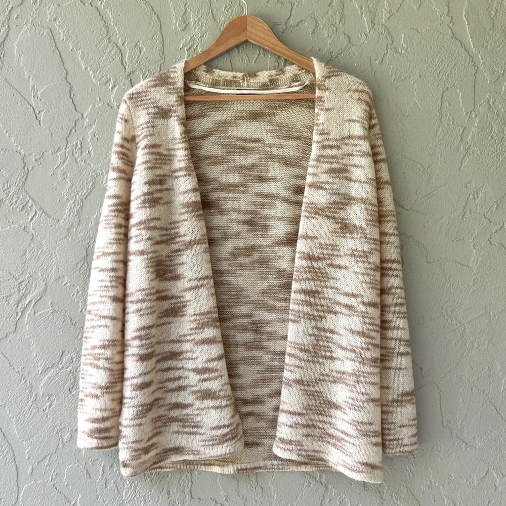 J. McLaughlin Women XS Tan Multicolor Linley Alpaca Wool Cardigan Sweater NWOT